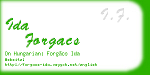 ida forgacs business card