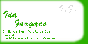 ida forgacs business card